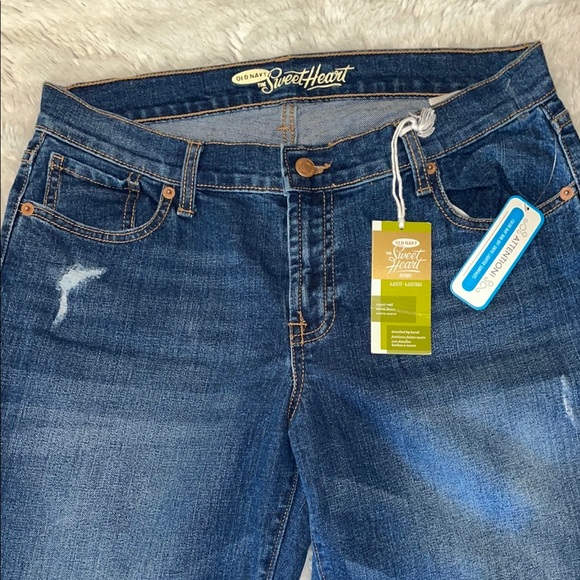 Old Navy Denim - NWT Old Navy High Rise Blue Jeans with Distressed Details.  Size 8.